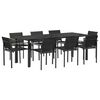 vidaXL Juego de muebles de exterior 9 uds. Negro y Antracita Textileno