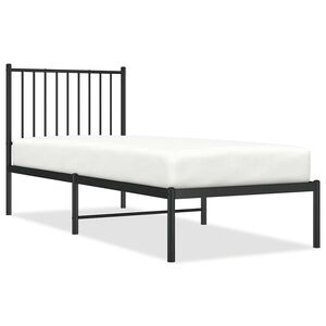 vidaXL Estructura cama sin colch&oacute;n con cabecero metal negro 80x200 cm