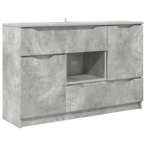 vidaXL Vitrina Gris Concreto 100 x 30 x 65,6 Madera contrachapada