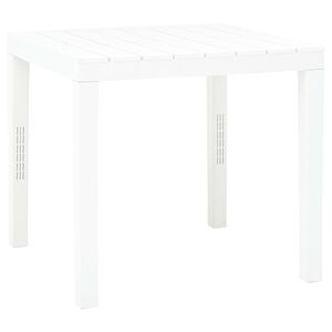vidaXL Mesa de jard&iacute;n de pl&aacute;stico blanco 78x78x72 cm