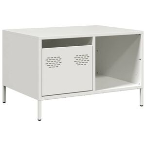 vidaXL Mesa de centro acero laminado en fr&iacute;o blanco 68,5x50x43,5 cm