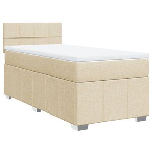 vidaXL Cama box spring con colch&oacute;n tela color crema 80x200 cm