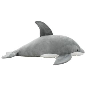 vidaXL Delf&iacute;n de peluche gris