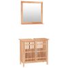 vidaXL Conjunto de muebles de ba&ntilde;o 2 piezas madera maciza de nogal