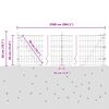 vidaXL Valla con Poste Gris 0,4 x 25 m Acero y PVC