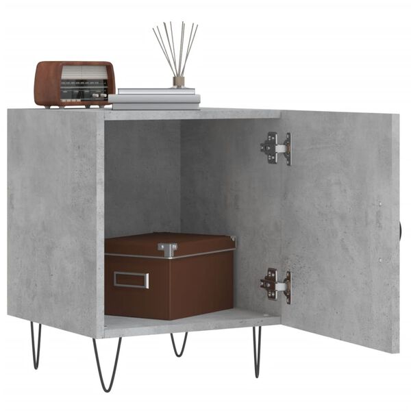 vidaXL Mesitas noche 2 uds madera ingenier&iacute;a gris hormig&oacute;n 40x40x50 cm