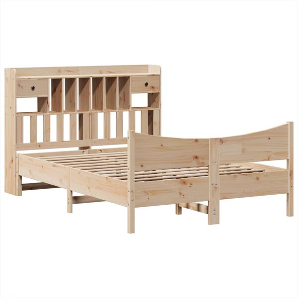 vidaXL Estructura de cama sin colch&oacute;n madera maciza de pino 140x190 cm