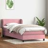 vidaXL Cama box spring con colch&oacute;n terciopelo rosa 80x220 cm
