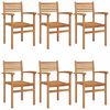 vidaXL Silla 6 uds. Marr&oacute;n Madera de teca maciza