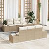 vidaXL Conjunto de sofá de jardín 8 pcs Beige y Crema ratán sintético
