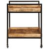 vidaXL Carrito de cocina madera maciza de mango rugosa 80x55x70 cm