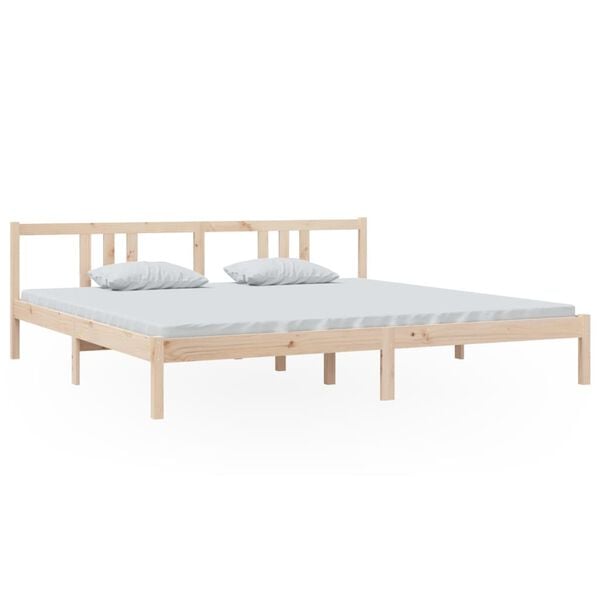 vidaXL Estructura de cama sin colch&oacute;n madera maciza 200x200 cm