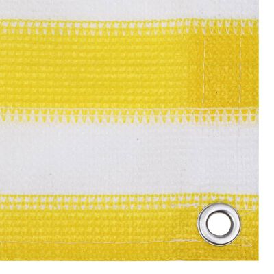 vidaXL Toldo para balcón HDPE amarillo y blanco 120x600 cm