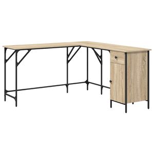 vidaXL Escritorio madera de ingenier&iacute;a roble Sonoma 141x141x75 cm