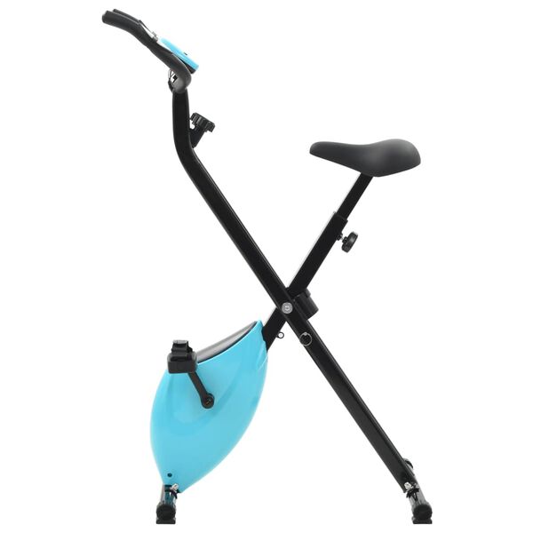 vidaXL Bicicleta est&aacute;tica magn&eacute;tica X con puls&oacute;metro negra y azul