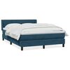 vidaXL Cama box spring con colch&oacute;n terciopelo azul oscuro 140x210 cm