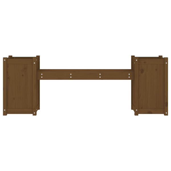 vidaXL Banco con jardineras madera maciza pino marrón miel 180x36x63cm