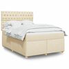 vidaXL Cama box spring con colch&oacute;n tela color crema 140x200 cm