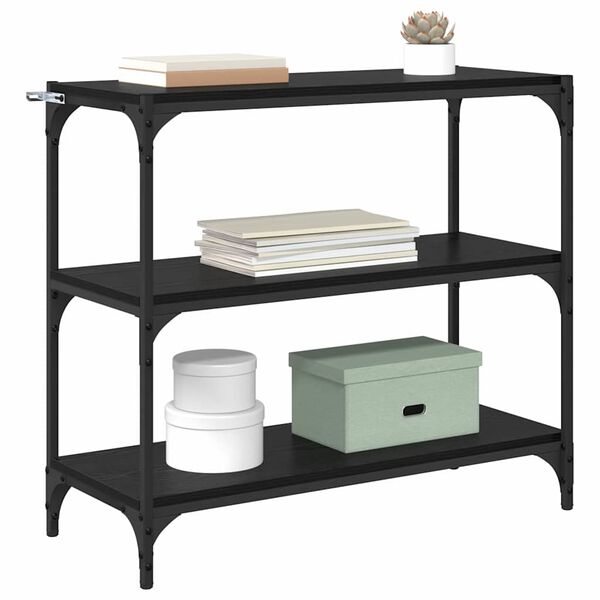 vidaXL Estanter&iacute;a para libros Roble Negro 80 x 33 x 70,5 cm