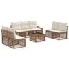 vidaXL Conjunto de sof&aacute;s de jard&iacute;n 8 pcs Beige rat&aacute;n sint&eacute;tico