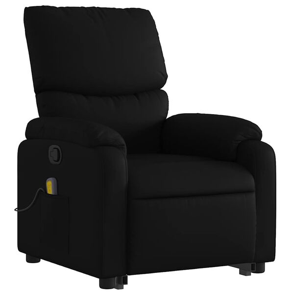 vidaXL Sill&oacute;n reclinable de masaje de pie cuero artificial negro
