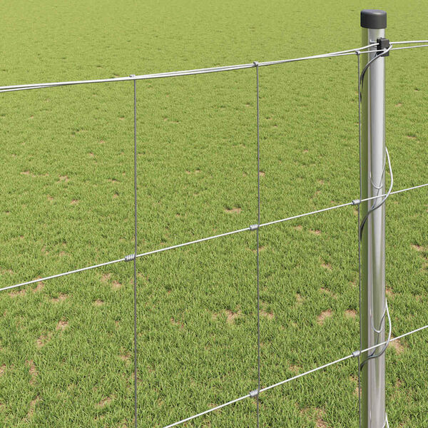 vidaXL Valla de campo Plateado 25 x 1,5 m Acero galvanizado