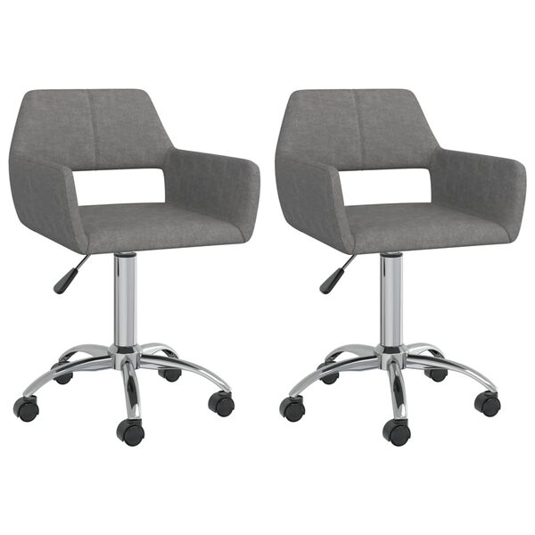 vidaXL Sillas de comedor giratorias 2 unidades tela gris claro
