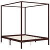 vidaXL Estructura de cama dosel 2 cajones pino marr&oacute;n oscuro 180x200cm