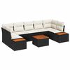 vidaXL Conjunto de sof&aacute; de jard&iacute;n 8 uds. Negro Polirat&aacute;n
