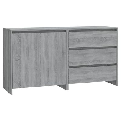 vidaXL Aparador de 2 piezas madera manufacturada gris Sonoma