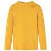 Camiseta infantil manga larga de punto el&aacute;stico ocre oscuro 128