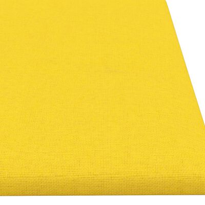 vidaXL Paneles de pared 12 uds tela amarillo claro 60x15 cm 1,08 m²