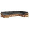 vidaXL Conjunto de sof&aacute;s de exterior 8 uds. Natural y Antracita