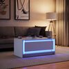 vidaXL Mesa de centro con luces LED madera ingenier&iacute;a blanca