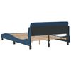 vidaXL Estructura de cama con cabecero Dover tela azul 140x200cm