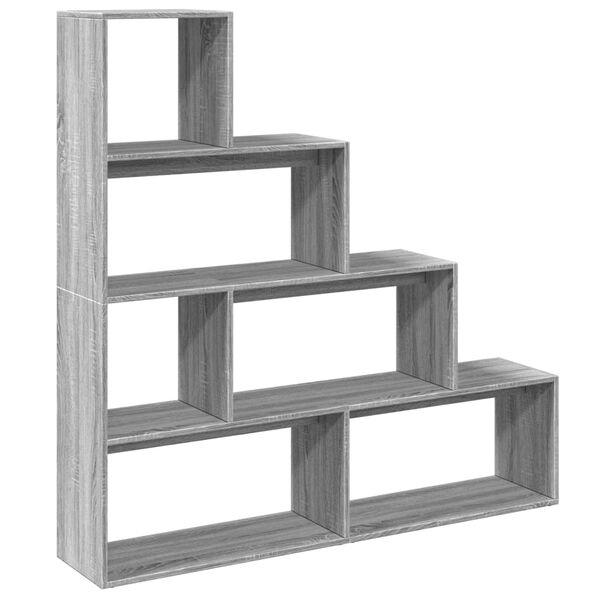 vidaXL Librer&iacute;a divisora 4 niveles madera gris Sonoma 143,5x29x143,5cm