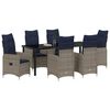 vidaXL Conjunto de Comedor de Jard&iacute;n con coj&iacute;n 7 pcs Negro Polirat&aacute;n