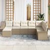 vidaXL Conjunto de sof&aacute; de jard&iacute;n 8 pcs Beige rat&aacute;n sint&eacute;tico