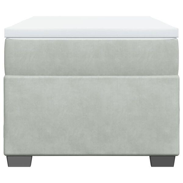 vidaXL Cama box spring con colch&oacute;n terciopelo gris claro 100x200 cm