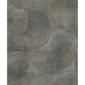 Noordwand Papel Vintage Deluxe Graphic Circle Look verde metalizado