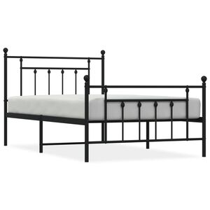 vidaXL Estructura cama sin colch&oacute;n con estribo metal negro 107x203 cm