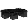 vidaXL Set de sof&aacute;s de jard&iacute;n 8 piezas y cojines rat&aacute;n sint&eacute;tico negro