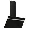 vidaXL Campana extractora pared acero y vidrio templado negro 90 cm