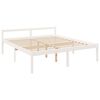 vidaXL Cama personas mayores cabecero madera maciza blanco 200x200 cm