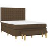 vidaXL Cama box spring con colch&oacute;n tela marr&oacute;n oscuro 140x190 cm