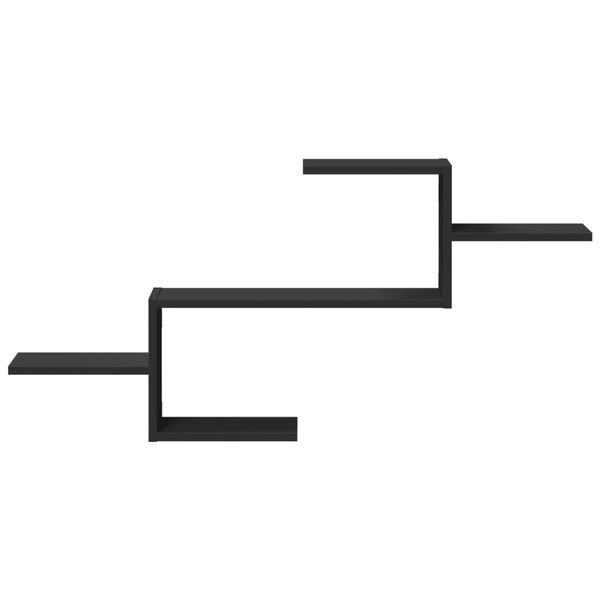 vidaXL Estante de pared madera de ingeniería negro 104x15x49 cm