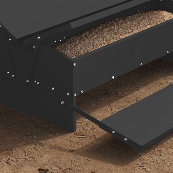 vidaXL Comedero de Pedal para Pollos Negro 75 x 53 x 20,5 cm