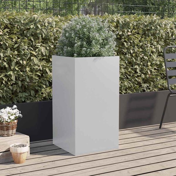 vidaXL Jardinera de acero galvanizado plateado 42x38x75 cm