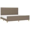 vidaXL Estructura de cama con cabecero de tela gris taupe 200x200 cm