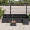 vidaXL Conjunto de sof&aacute;s de jard&iacute;n 7 pcs Negro rat&aacute;n sint&eacute;tico